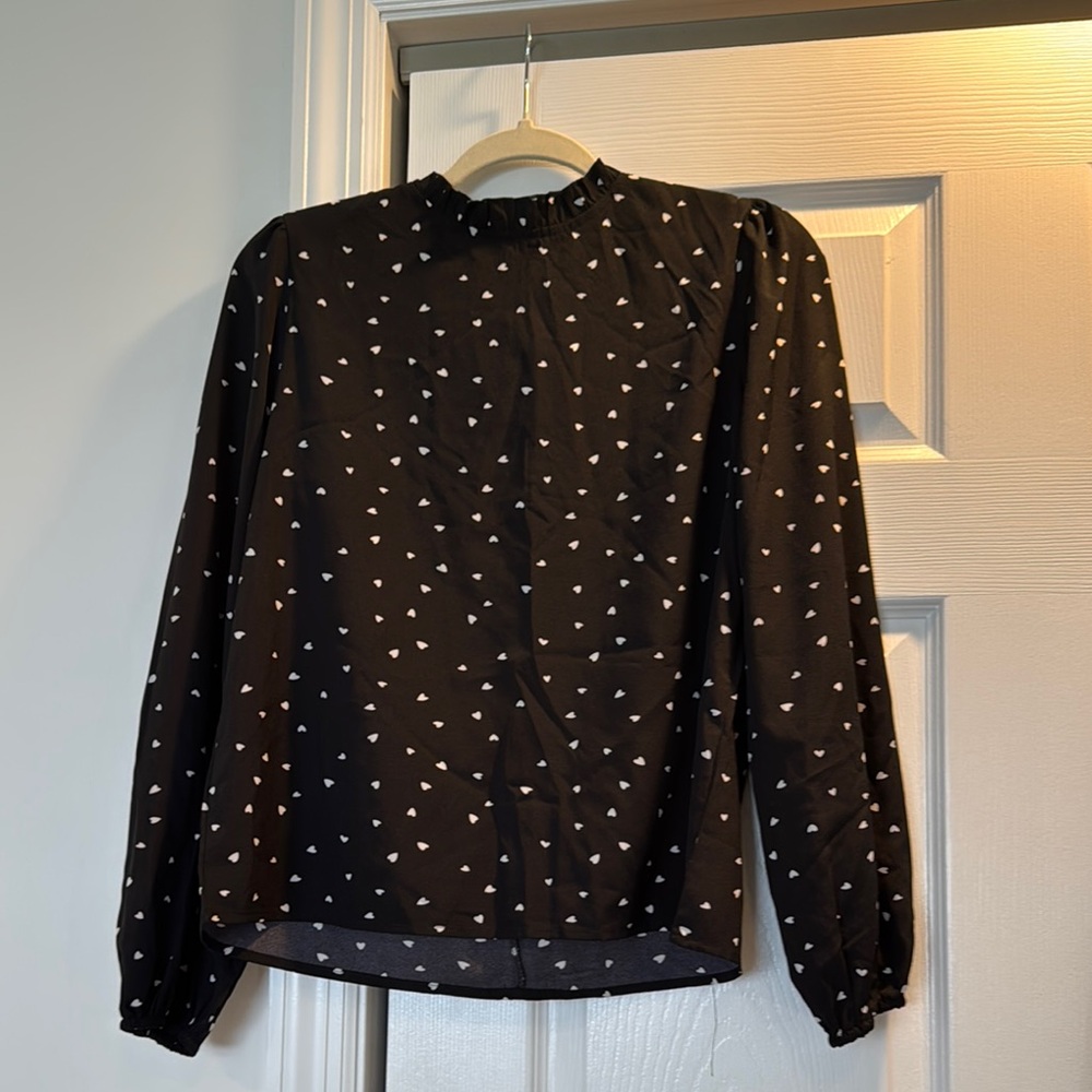 Black Polka Dot Women's Top